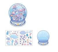 Adesivi riutilizzabili per bambini, set interattivamente per lavori di famiglia, con 4 disegni a tema e pinzette con impugnatura Crystal Paradisiacal Sticker Collection