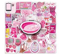 Adesivi rosa Y2K Y2K Stickers 50 pezzi skateboard graffiti adesivi moto moto moto snowboard bagagli portatile valigia auto per bambini e ragazzi impermeabili vinile Decals