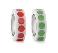 Adesivi rotondi (2000 pezzi), Adesivi 13 mm rotondi, Rosso*1000+Verde*1000, Etichette Autoadesive Colorate a Punti, Per ufficio, vendita al dettaglio a casa