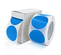 Adesivi rotondi, 38 mm, blu, autoadesivi, rotolo, piccoli punti adesivi, etichette per codificare i colori, cerchi, adesivi rimovibili, resistenti alle intemperie, con scatola dispenser, 500 pezzi