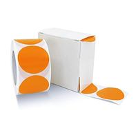 Adesivi rotondi arancioni da 2,5 cm, etichette rotonde con scatola dispenser per codifica a colori, adesivi a pois, impermeabili, rimovibili, rotolo da 500