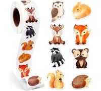 Adesivi rotondi con animali - 500 pezzi per ricompensa, motivo animale