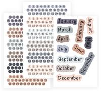 Adesivi rotondi per 12 mesi, agenda mensile con numeri, adesivi decorativi per diario e pianificazione
