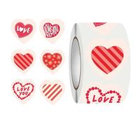Adesivi San - 500 Pezzi di Etichette a Forma di Cuore per Premi e Ricompense - Etichetta Decorativa - per Compleanno Aula Casa Matrimonio Celebrazione Luogo di Lavoro