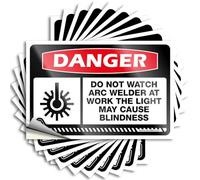 Adesivi scherzi "Danger Do Not Watch Arc Welder At Work The Light May Cause Blindness", 10 pezzi, adesivi decorativi per paraurti da uomo (8 x 12 cm)