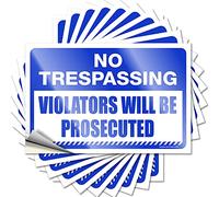 Adesivi scherzi per adulti, con scritta "No Trespassing Violators Will Be Prosecututed", 10 pezzi, divertenti cartelli per la decorazione della casa (8 x 12 cm)