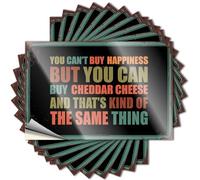 Adesivi scherzi per adulti You Can't Buy Happiness But Can Cheddar Cheese adesivi divertenti per auto (12 x 18 cm)
