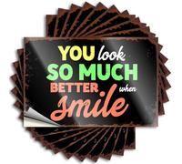 Adesivi scherzi per adulti You Look So Much Better When Smile. Adesivi 10 pezzi cartello decorativo divertenti adesivi paraurti per adulti (8 x 12 cm)