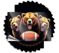 Adesivi scherzi Tre orsi ruggenti con un football americano. Adesivi 10 pezzi adesivi per ragazze (12 x 18 cm)