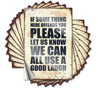 Adesivi scherzo per adulti If Something Offends You Please Let Us Know We Can All Use A Good Laugh Funny Sticker 10 pz Man Cave Bar cartelli divertenti per la decorazione della casa (6 x 9 cm)