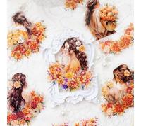 Adesivi Scrapbooking 60Pz,Diario Stickers,Adesivi Fiori Decorativi Carta Decoupage per Album Regalo Bullet Journal Accessori(Flowers & Characters）