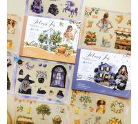 Adesivi Scrapbooking Stickers ，280Pz/36 Fogli Adesivi Magici e Streghe Scrapbook Paper Carta Per Scrapbooking Decorativa per Album, Calendario, Journaling,Bullet Journal(Manor House Travel 2)