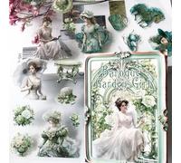 Adesivi Scrapbooking Stickers Kit 20 Fogli,Aesthetic Adesivi Vintage Scrapbooking Accessori Decorativi per Junk Journal Adesivi,Notebook,Diario, Laptop,Bullet Journal Fai da Te