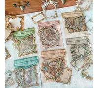 Adesivi Scrapbooking Vintage Kit,60 Pezzi Naturali Adesivi in PET,Scrapbooking Accessori with Floreali per Album,Bullet Journal,Diario, Quaderni,Arti Fai Da Te(Moriwa Wooden Frames)