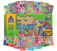 Adesivi Scratch and Sniff per Bambini e Insegnanti di Purple Ladybug Pacco di 45 Fogli di Reward Stickers Profumati per la Scuola e la Casa - 15 Profumi Diversi come Fragola, Limone o Banana