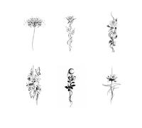 Adesivi semipermanenti per braccia e gambe con serpente rosa petunia per uomini e donne, tatuaggi finti realistici, durano 7-15 giorni, tatuaggi temporanei impermeabili e antiriflesso(6pcs)