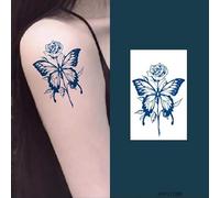 Adesivi semipermanenti per tatuaggi a base di erbe, simulazione impermeabile di lunga durata di piccole rose fresche estetiche femminili non riflettenti