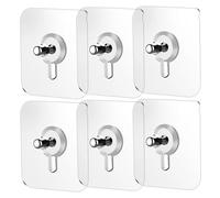 Adesivi senza unghie per pareti, ganci per immagini adesivi, 6 pezzi 2.4x2, 4 ganci trasparenti per trapani, per immagini senza chiodi per bagno da cucina