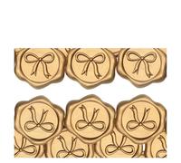 Adesivi Sigillo In Ceralacca Adesivi con sigillo di ceralacca 3D fiocco - 50 pezzi, sigilli autoadesivi in oro chiaro metallizzato, for inviti nozze, decalcomanie for confezioni regalo