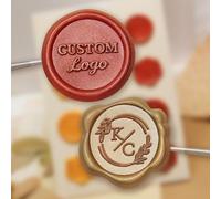 Adesivi Sigillo in Ceralacca Personalizzati, Autoadesivi Vintage con Testo o Logo, per Buste Matrimonio Inviti Decorazioni, Serie Oro e Bordeaux (25mm)