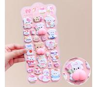 Adesivi soffici e squishy a forma di animali carini, adesivi antistress, adatti per scrapbooking fai-da-te, chitarra, custodie per telefono, decorazione laptop A,B,C,DABS