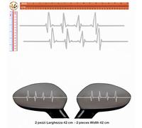 Adesivi specchietti riflettenti cardiogramma Sticker Car Mirror reflective pvc