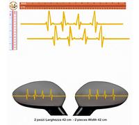 Adesivi specchietti riflettenti cardiogramma Sticker Car Mirror reflective pvc