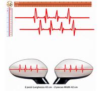 Adesivi specchietti riflettenti cardiogramma Sticker Car Mirror reflective pvc
