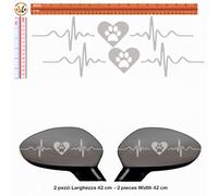 Adesivi specchietti riflettenti cuore impronta Sticker Car Mirror reflective pvc