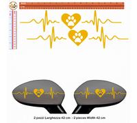 Adesivi specchietti riflettenti cuore impronta Sticker Car Mirror reflective pvc