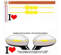 Adesivi specchietti riflettenti fiat 500 I love Sticker Car Mirror reflective