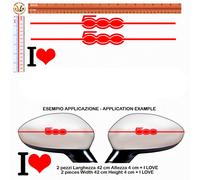 Adesivi specchietti riflettenti fiat 500 I love Sticker Car Mirror reflective