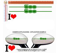 Adesivi specchietti riflettenti fiat 500 I love Sticker Car Mirror reflective