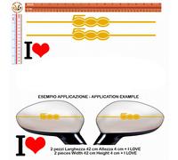 Adesivi specchietti riflettenti fiat 500 I love Sticker Car Mirror reflective