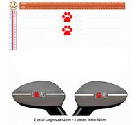 Adesivi specchietti riflettenti footprint Sticker stripe Car Mirror reflective