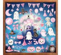 Adesivi Statica Halloween PVC 20x30cm Figure Spettrali 9 | PVC Material, 9 Sheets, Easy Peel & Apply, No , For per windows Mirrors Walls, Living Room Office Decor