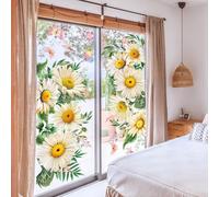 Adesivi statici per finestre con disegni di margherite e farfalle per la decorazione domestica, materiale di carta su entrambi i lati impermeabile e facile da applicare su superfici lisce