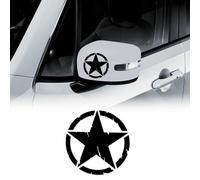 Adesivi Stella Army Militare per Jeep Renegade, Diam 9 cm, Nero Opaco, 2 Pezzi