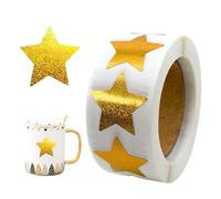 Adesivi stelle oro 500 etichette autoadesive glitterate | Rotoli di etichette per bambini, aula scolastica, ricompensa per insegnanti, studenti, genitori, libri, tazze