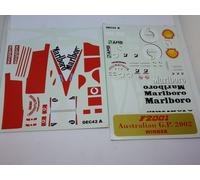 ADESIVI STICKERS BBR DECALS DEC42 B A DECALCOMANIA FERRARI F2001 1:18 WINNER AUS