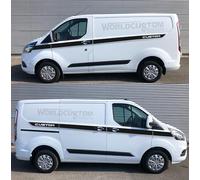 Adesivi Stickers Fasce laterali per Auto Ford Transit Custom LH1 (Nero Lucido)