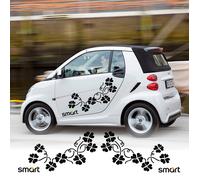 Adesivi Stickers Mercedes Smart kit grafiche laterali decoro a fiori Auto Tuning