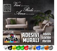 ADESIVI STICKERS MURALI WALL MURO PARETE DECORAZIONI ARREDO CASA VIVI RIDI AMA
