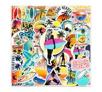 Adesivi surf Summer Surfing Stickers 50 pezzi skateboard graffiti adesivi moto bicicletta snowboard bagagli auto valigia per bambini e ragazzi adesivi in vinile impermeabili