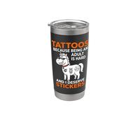 Adesivi Tatuaggi Perché Essere Adulti È Difficile Mi Merito Bicchiere termico in acciaio inox doppia parete