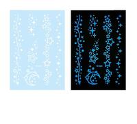 Adesivi temporanei tatuati a forma di farfalla temporanea che si illuminano in adesivo bianco scuro per le donne Glow White Sticker Star