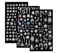 Adesivi Unghie Natale, 5D Renna Fiocchi di neve adesivi per unghie Animato Arte Unghie Adesivi Autoadesivi, Decorazioni Unghie Nail Art Disegni, Bambini Donne Manicure Decorazione