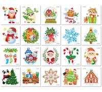 Adesivi Usa E Getta Per Tatuaggi Con Cartoni Animati Natalizi Glitterati 60 * 60MM A080