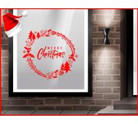 Adesivi vetrina addobbi natalizi vetrofanie adesivo Buon Natale decorazione bar