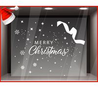 Adesivi vetrina adesivo buon natale vetrofanie neve decorazione per negozio casa